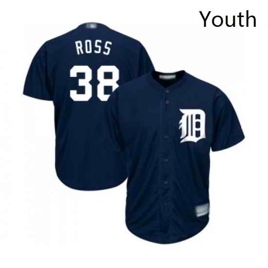 Youth Detroit Tigers 38 Tyson Ross Replica Navy Blue Alternate Cool Base Baseball Jersey